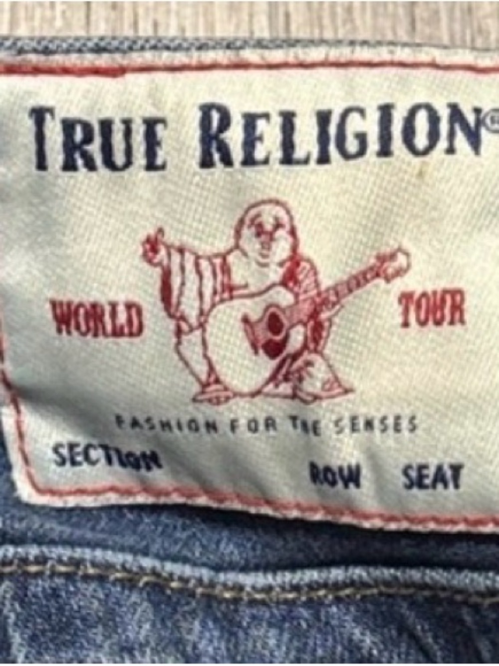 True Religion Dark Blue Jeans with Red Stitching